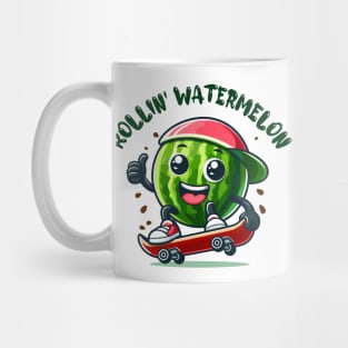 Rollin' Watermelon: Skateboarding Sweetness Mug